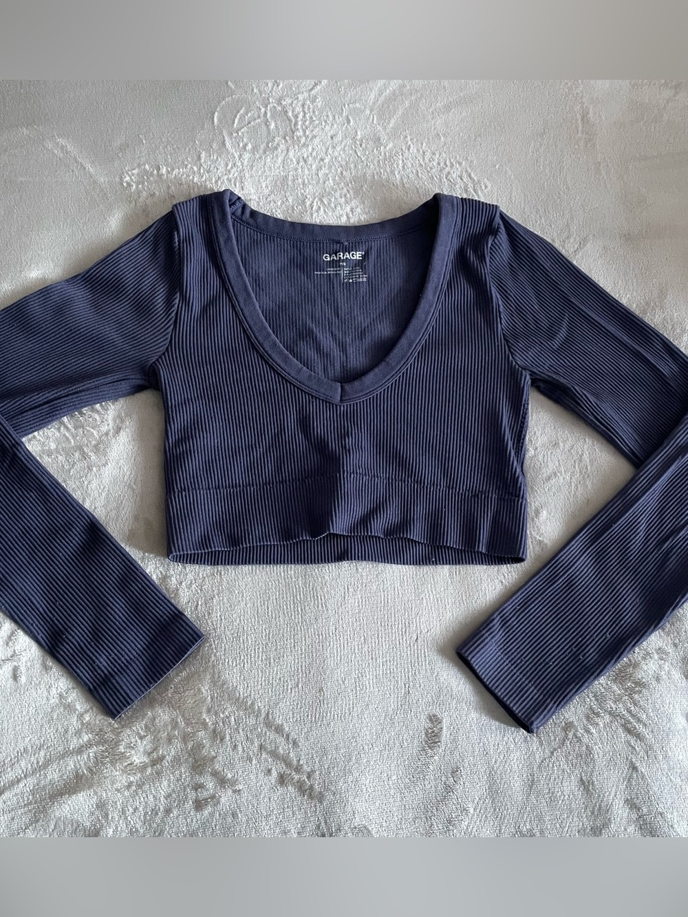 Garage Scoop Neck Seamless Crop Long Sleeve